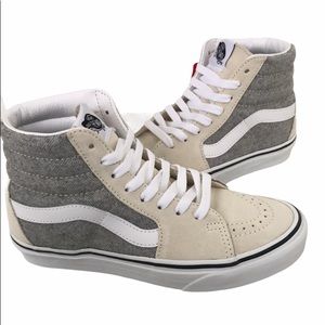 Vans sk8-hi herringbone tan gray color sneaker sho